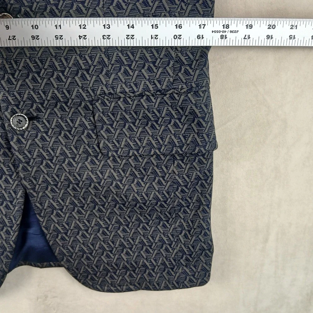 VTG 1070s Keith Adams California 36R Mens Blazer Jacket Geometric Polyester FLAW